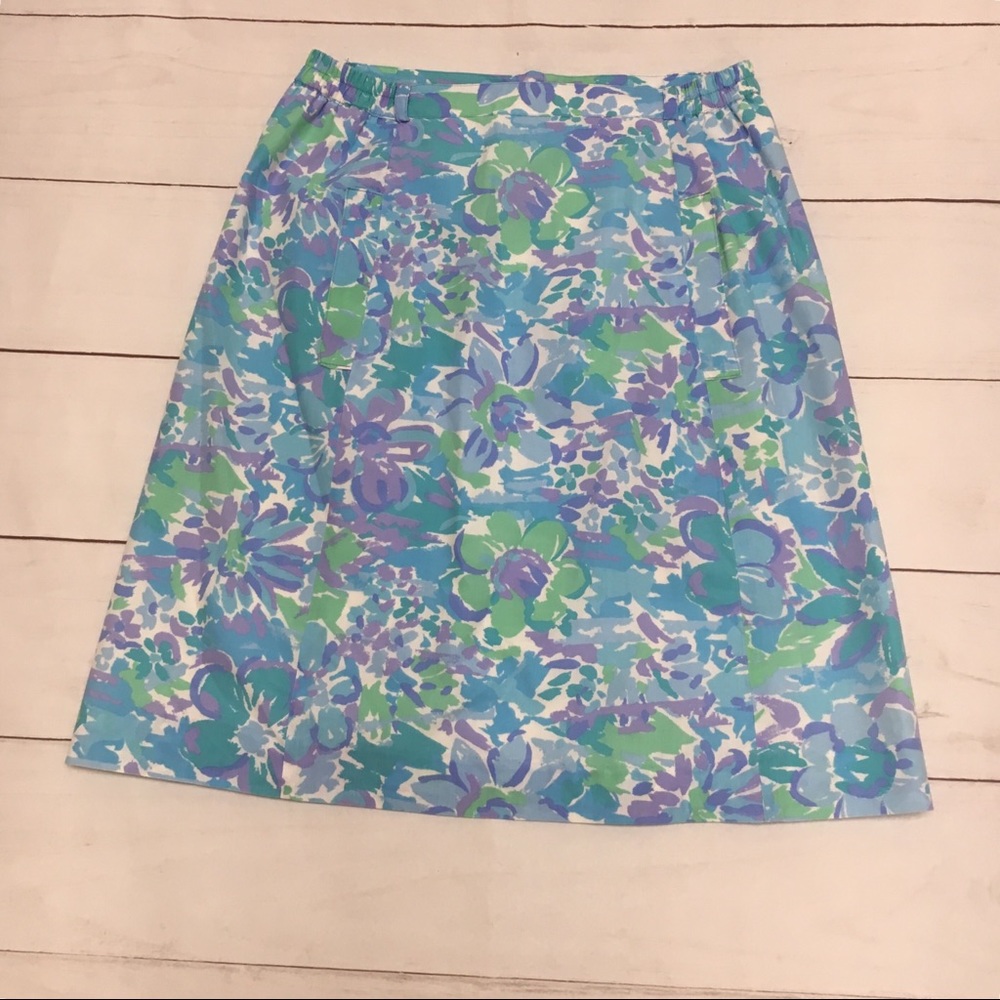Vintage Sea Waves Floral Skirt